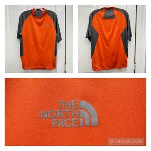 The North Face vaporwick athletic short sleeve shirt men's large orange and grey